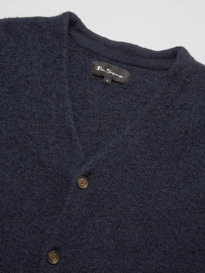 Men Ben Sherman Sweaters and Knits B By Textured Knit Cardigan 8211 Navy