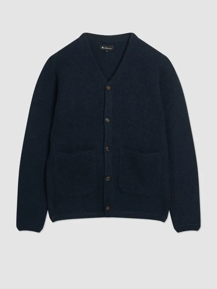 Men Ben Sherman Sweaters and Knits B By Textured Knit Cardigan 8211 Navy