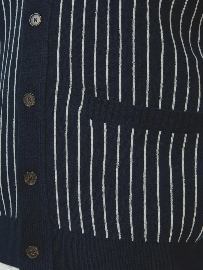 Men Ben Sherman Sweaters and Knits Jacquard Stripe Knit Cardigan 8211 Dark Navy Men Ben Sherman Sweaters and Knits Jacquard Stripe Knit Cardigan 8211 Dark Navy