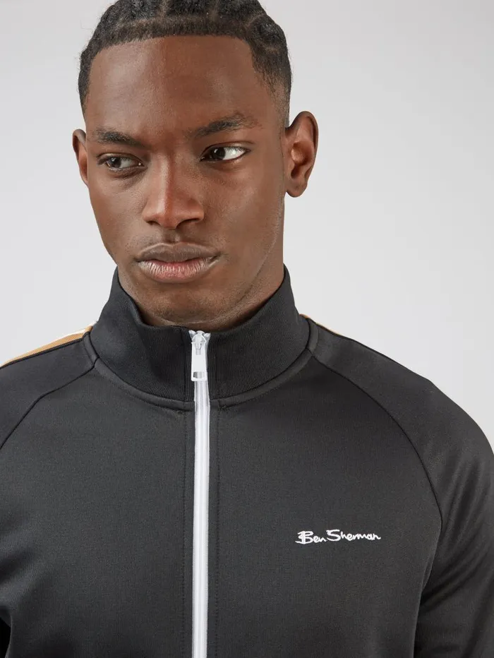 Men Ben Sherman Sweatshirts and Hoodies Signature ZipThrough Track Jacket 8211 Black