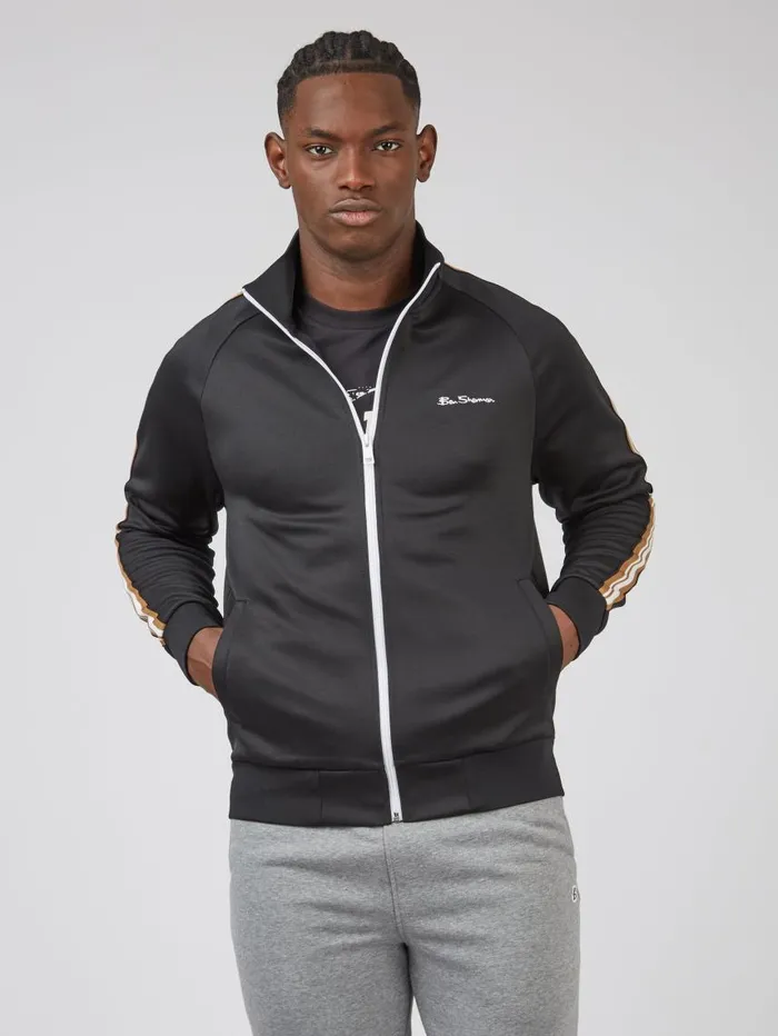 Men Ben Sherman Sweatshirts and Hoodies Signature ZipThrough Track Jacket 8211 Black