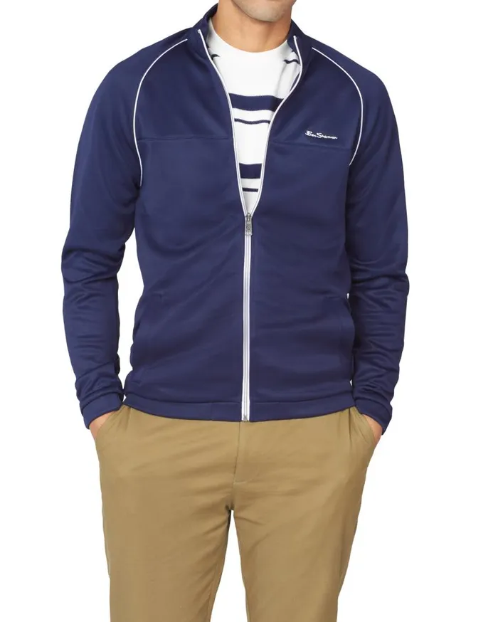 Men Ben Sherman Sweatshirts and Hoodies Tricot ZipThrough Track Jacket 8211 Marine Men Ben Sherman Sweatshirts and Hoodies Tricot ZipThrough Track Jacket 8211 Marine
