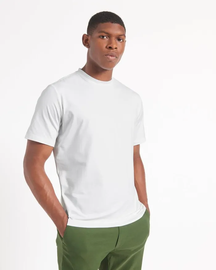 Men Ben Sherman TShirts and Graphic Tees Performance Stretch Marl TShirt 8211 Bright White