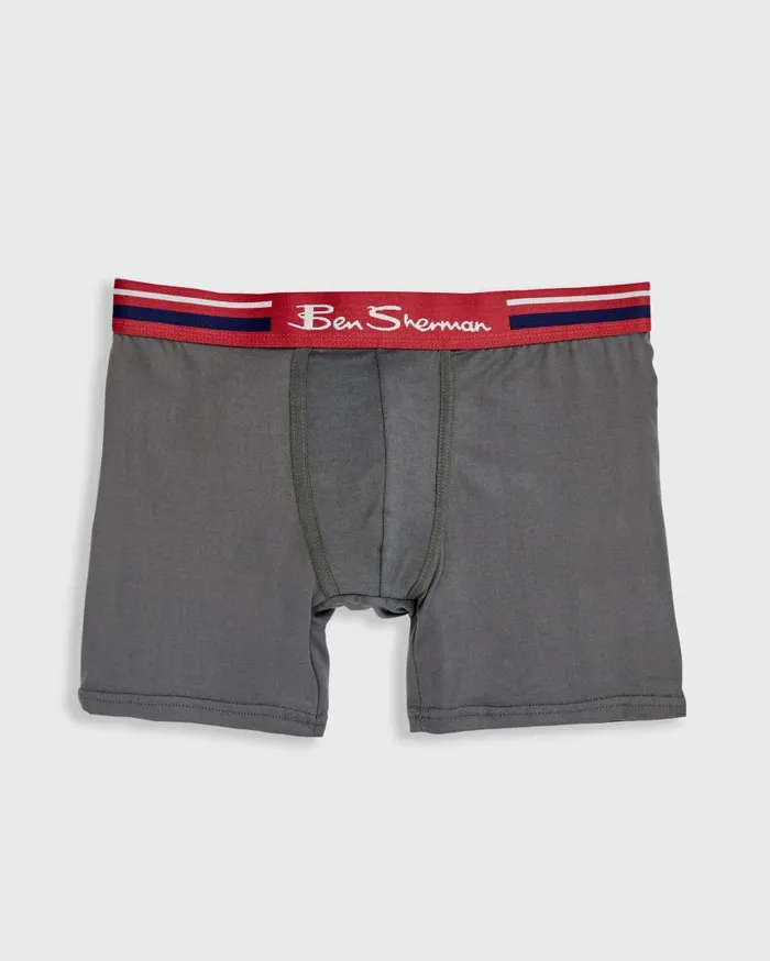 Men Ben Sherman Underwear 4Pack Microfiber Boxer Briefs 8211 PlaidRedGreyNavy