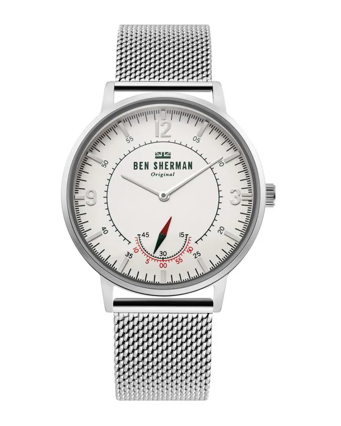 Men Ben Sherman Watches Portobello Heritage Watch 8211 SilverWhiteSilver