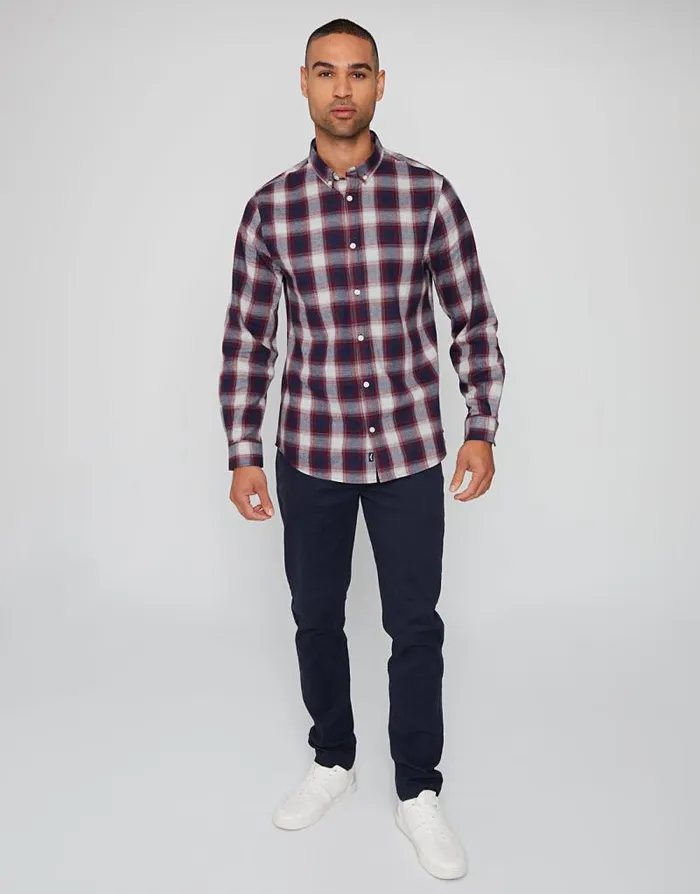 Men Black and Burgundy Flannel Check Long Sleeve Shirts 2 Pack Threadbare Shirts Men Black and Burgundy Flannel Check Long Sleeve Shirts 2 Pack Threadbare Shirts