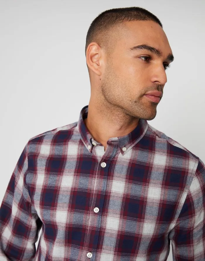 Men Black and Burgundy Flannel Check Long Sleeve Shirts 2 Pack Threadbare Shirts Men Black and Burgundy Flannel Check Long Sleeve Shirts 2 Pack Threadbare Shirts