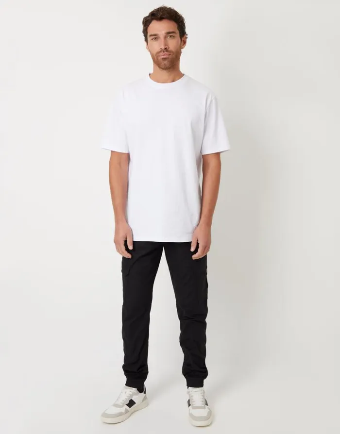 Men Black Drawcord Cargo Trousers Threadbare Cargo Men Black Drawcord Cargo Trousers Threadbare Cargo
