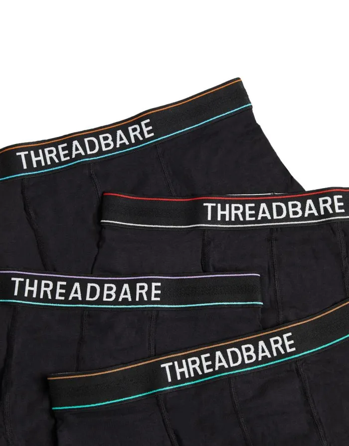Men Black Hipster Fit Boxer Shorts 4 Pack Threadbare Underwear Men Black Hipster Fit Boxer Shorts 4 Pack Threadbare Underwear