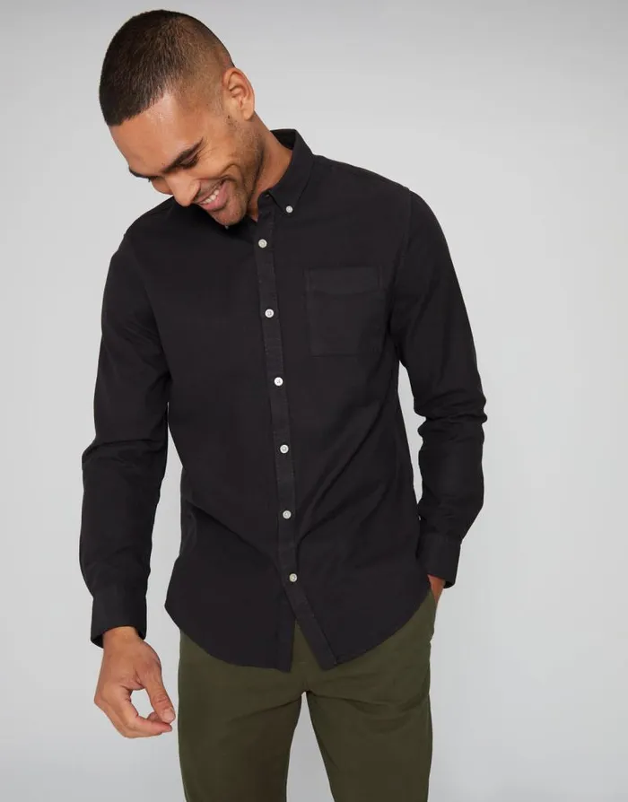 Men Black Long Sleeve Shirt Threadbare Shirts