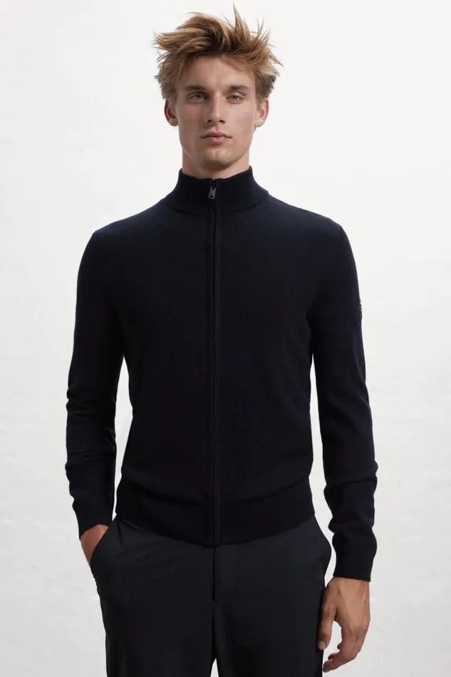 Men Black Mandarina Knitted Jumper Ecoalf Knitwear