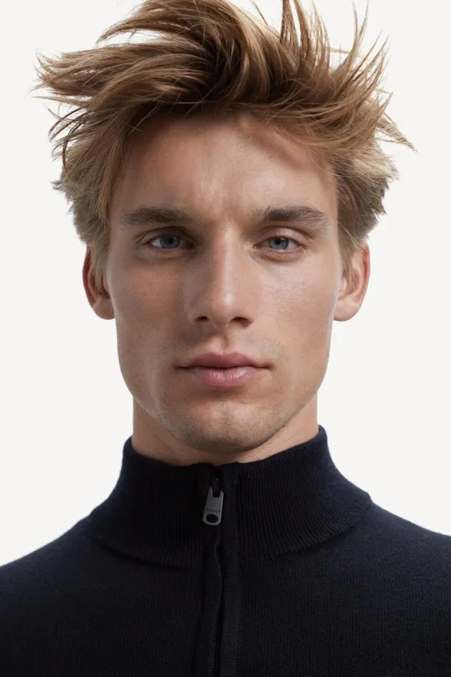 Men Black Mandarina Knitted Jumper Ecoalf Knitwear