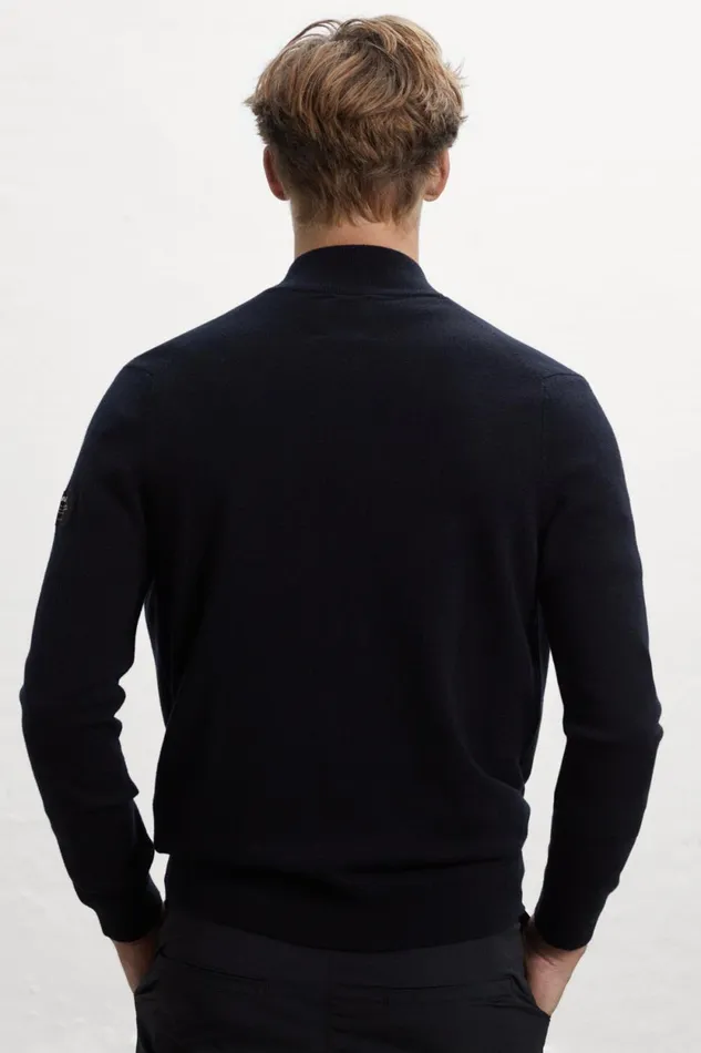 Men Black Mandarina Knitted Jumper Ecoalf Knitwear