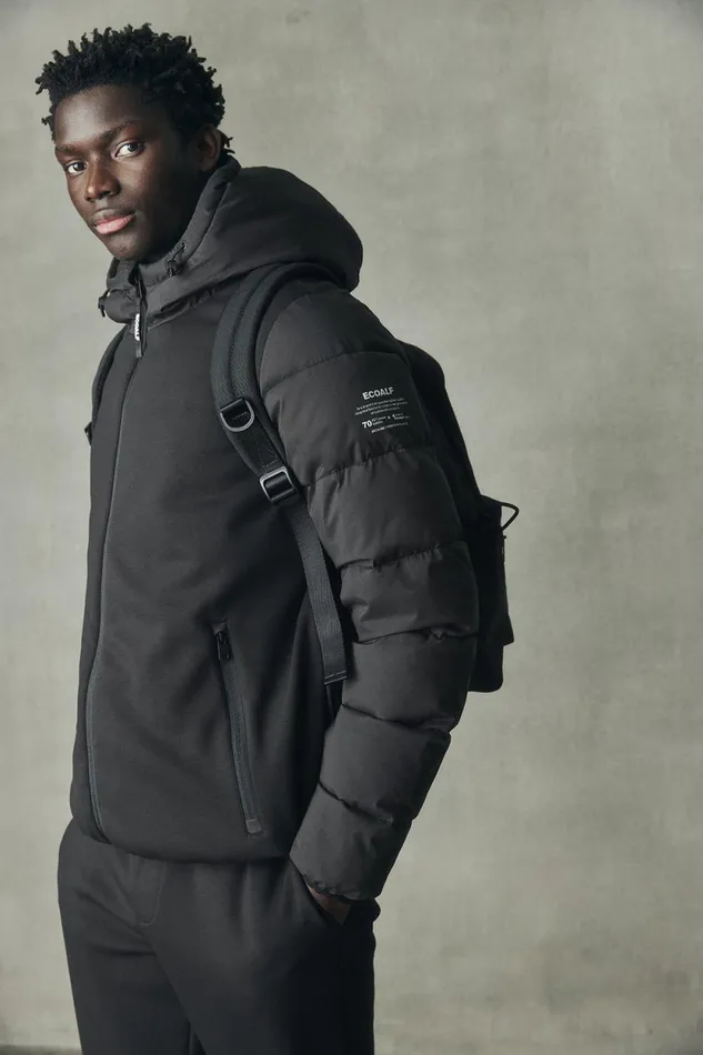 Men Black Ritter Jacket Ecoalf Coats And Jackets