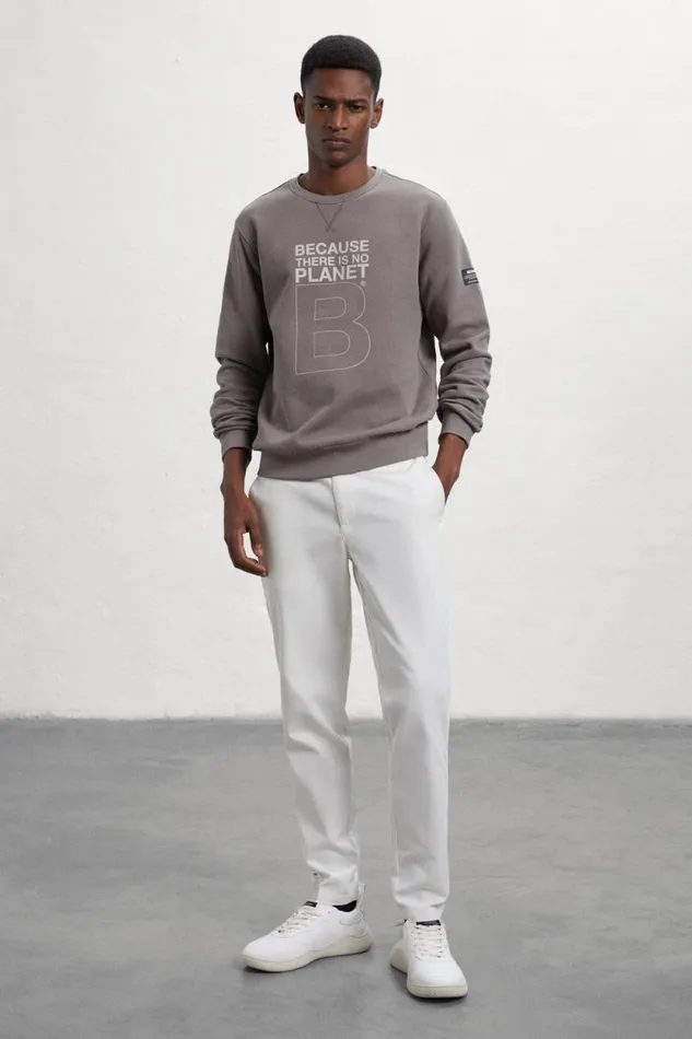 Men Brown Great B Sweatshirt Ecoalf Sweatshirts