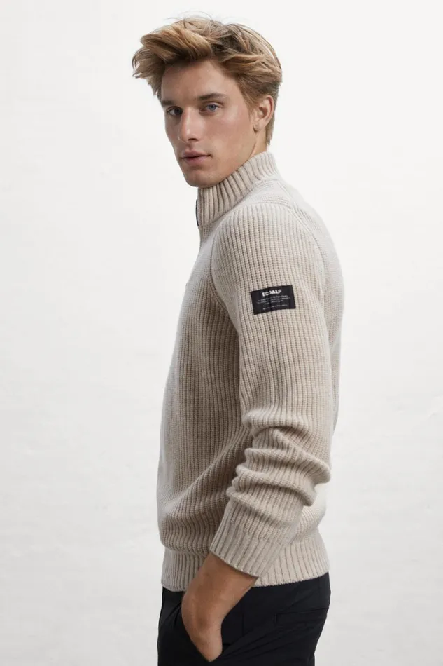 Men Brown Merto Knitted Jumper Ecoalf Knitwear