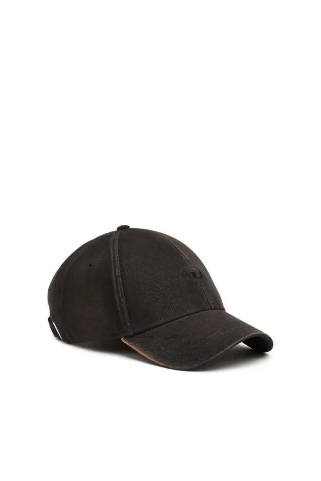 Men CRunWash Black Diesel Caps Gloves And Scarves