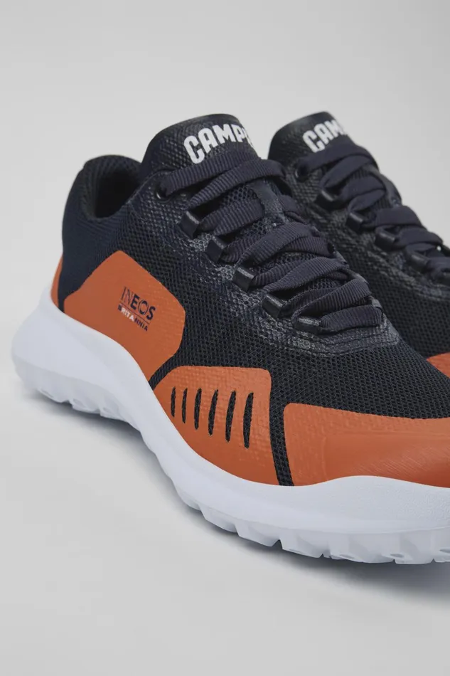 Men Camper X INEOS Britannia Blue And Orange Textile Sneakers Camper Sneakers