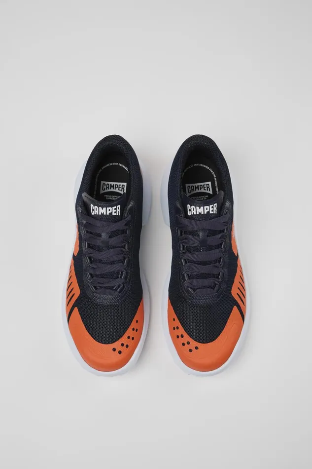 Men Camper X INEOS Britannia Blue And Orange Textile Sneakers Camper Sneakers Men Camper X INEOS Britannia Blue And Orange Textile Sneakers Camper Sneakers