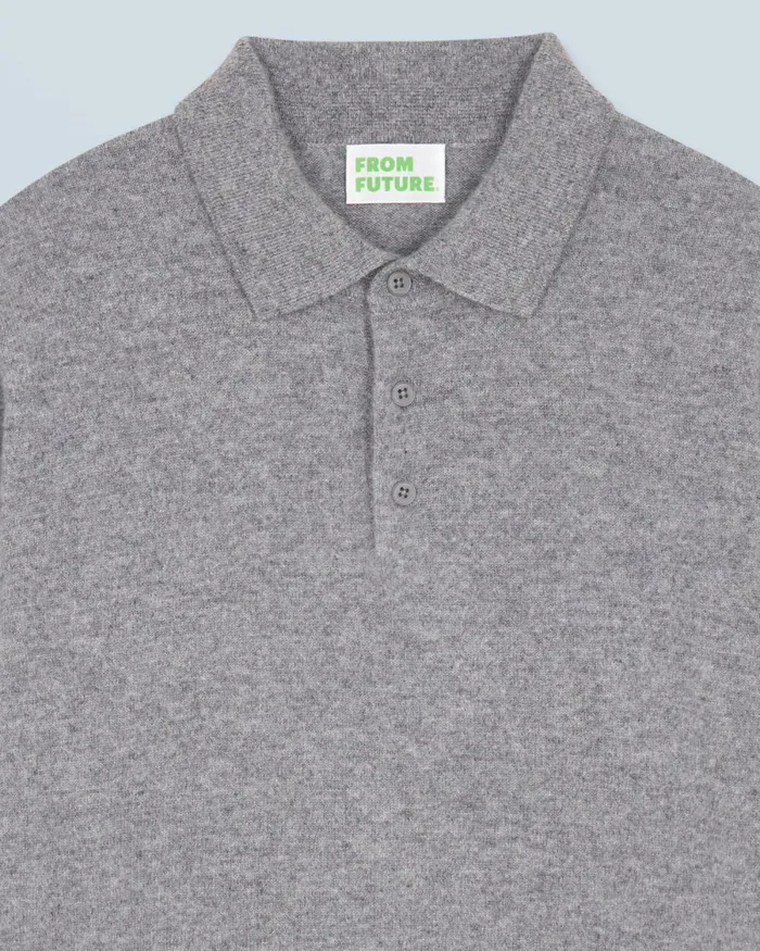 Men Cashmere Sweaters From Future Basic Polo Neck Sweater Dark Heather Gray