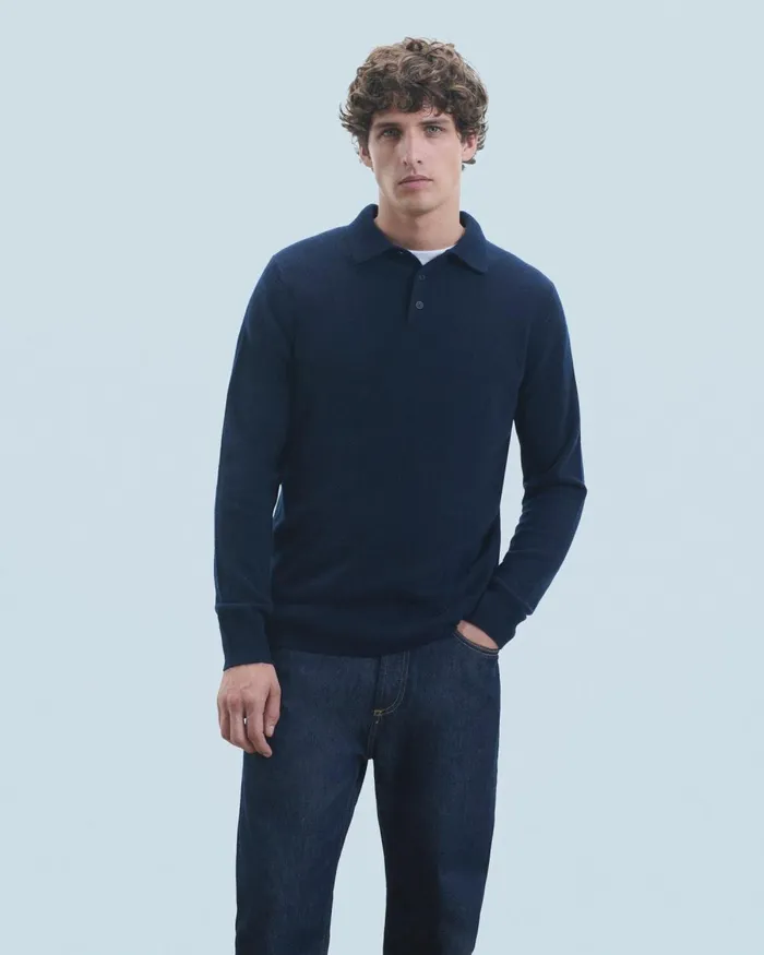 Men Cashmere Sweaters From Future Basic Polo Neck Sweater Dark Heather Gray