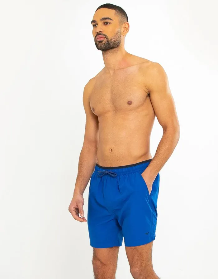 Men Cobalt Blue Contrast Logo Swim Shorts Threadbare Swim Shorts Men Cobalt Blue Contrast Logo Swim Shorts Threadbare Swim Shorts