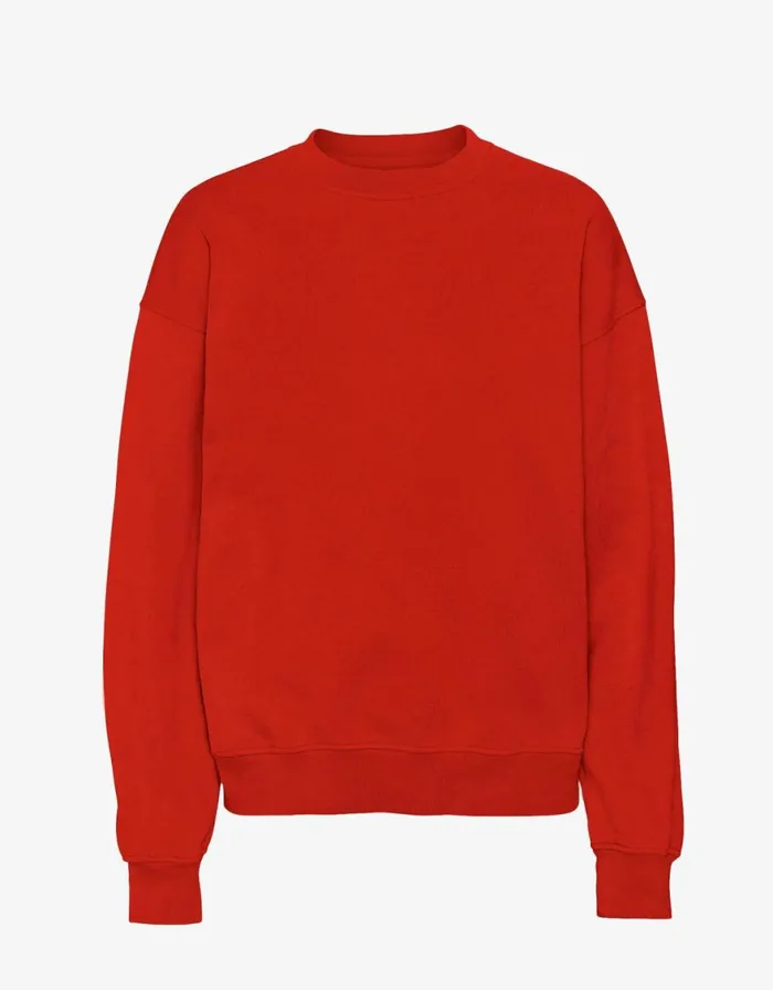 Men Crewneck Sweatshirts Colorful Standard Organic Oversized Crew Scarlet Red
