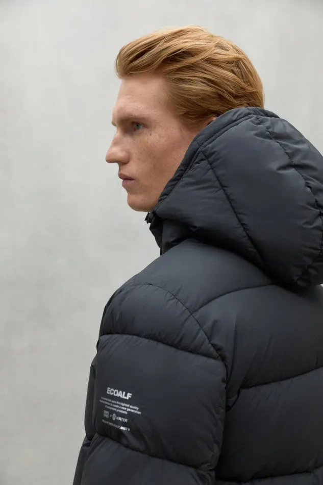 Men Dark Grey New Vintage Coat Ecoalf Coats And Jackets