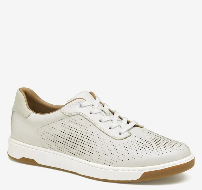 Men Daxton UThroat White Full Grain JohnstonandMurphy LaceUps