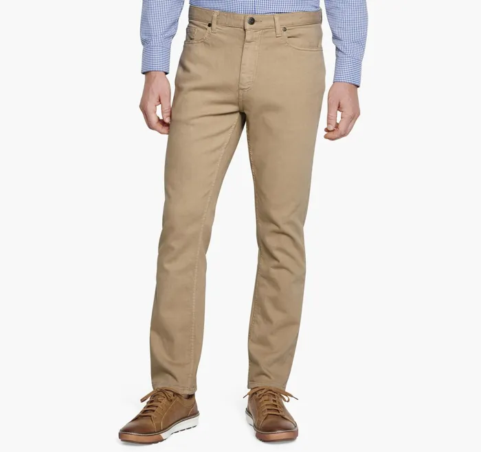 Men Denim Jeans Khaki Overdye JohnstonandMurphy Pants and Jeans