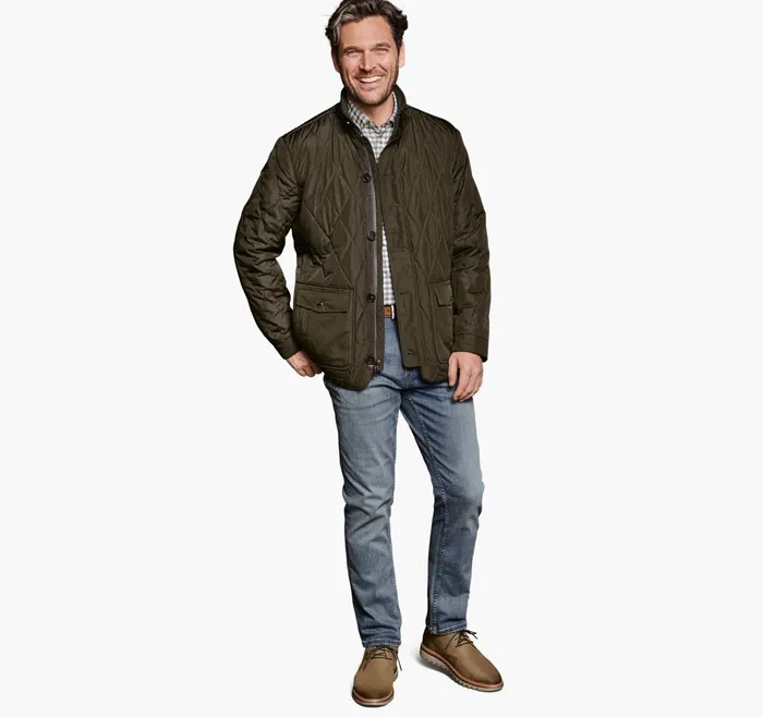 Men Diamond Quilt Jacket Olive JohnstonandMurphy Coats Jackets and Vests Men Diamond Quilt Jacket Olive JohnstonandMurphy Coats Jackets and Vests