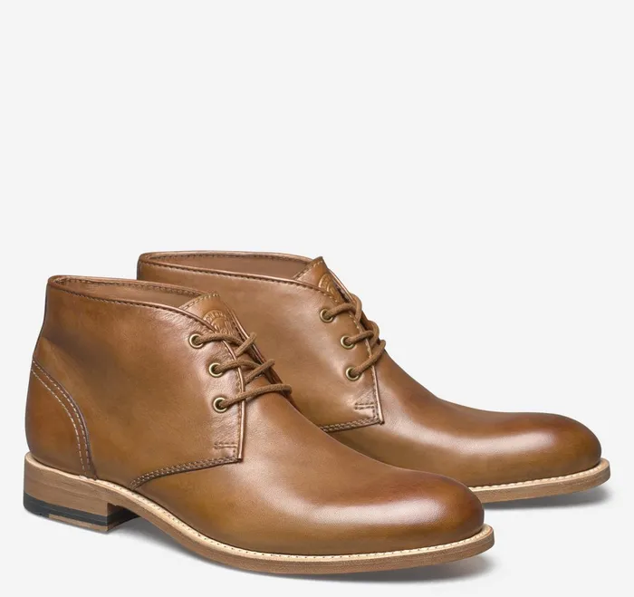 Men Dudley Chukka Tan Dipdyed Calfskin JohnstonandMurphy LaceUps