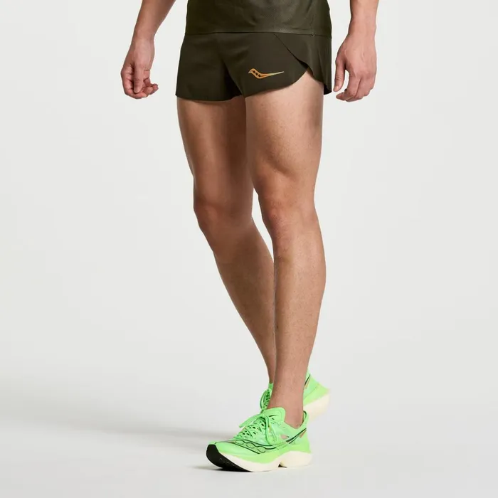 Men Elite Split Short Umbra Saucony Bottoms