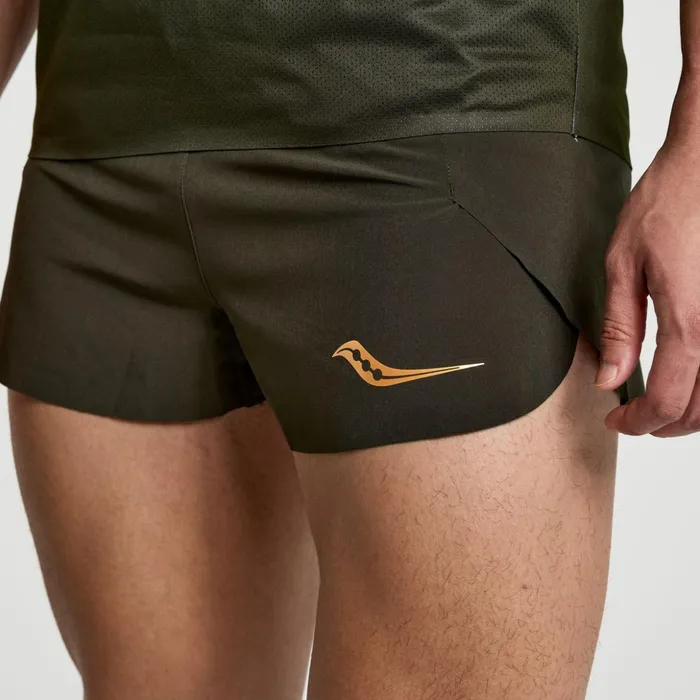 Men Elite Split Short Umbra Saucony Bottoms