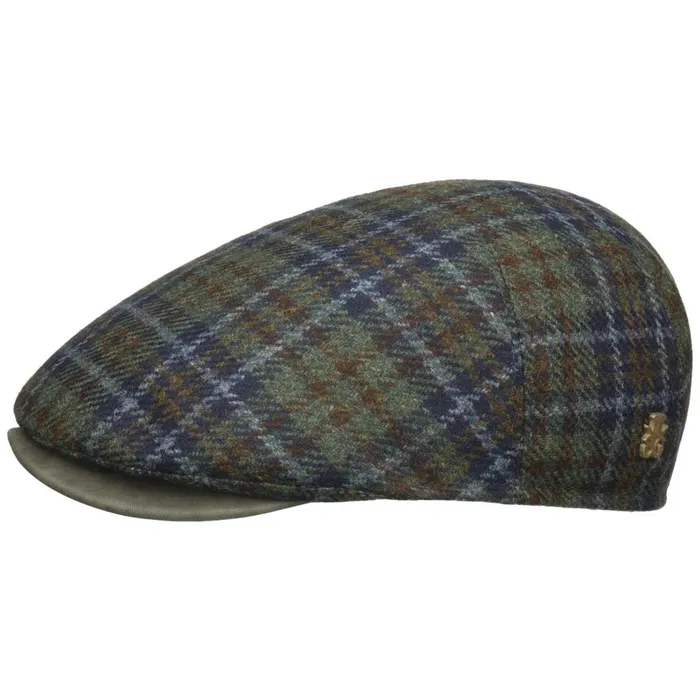 Men Flat Caps Mayser Marzio Check Zechbauer Flat Cap Blue