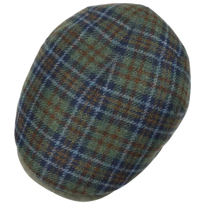 Men Flat Caps Mayser Marzio Check Zechbauer Flat Cap Blue