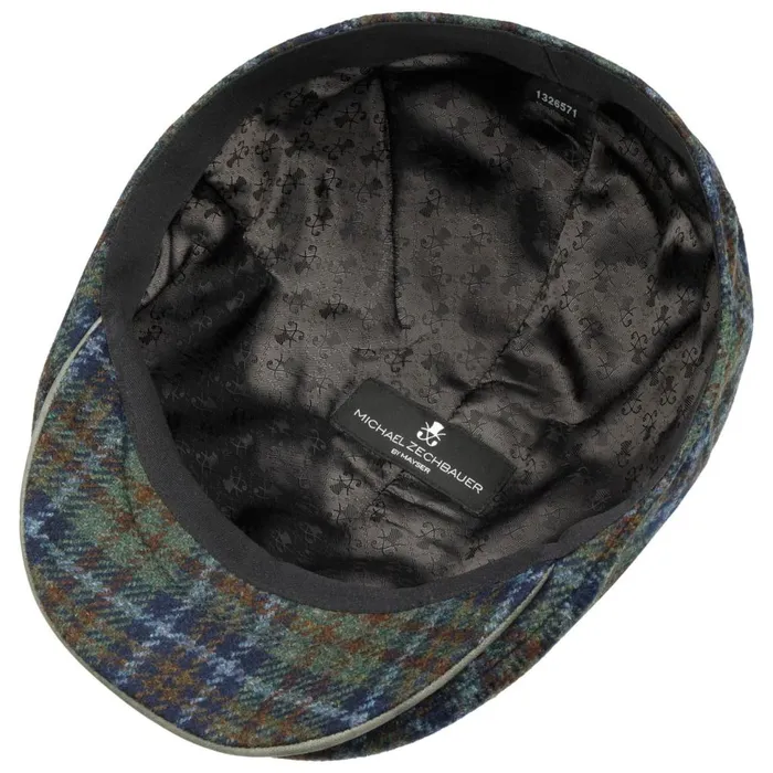 Men Flat Caps Mayser Marzio Check Zechbauer Flat Cap Blue