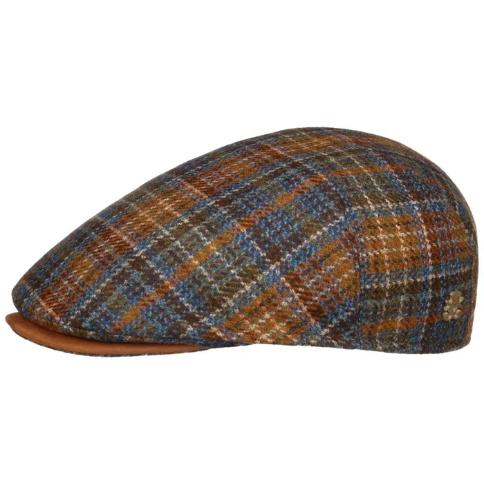 Men Flat Caps Mayser Marzio Check Zechbauer Flat Cap Blue