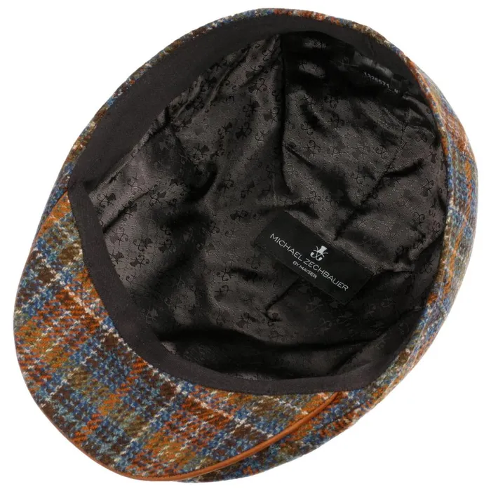 Men Flat Caps Mayser Marzio Check Zechbauer Flat Cap Blue