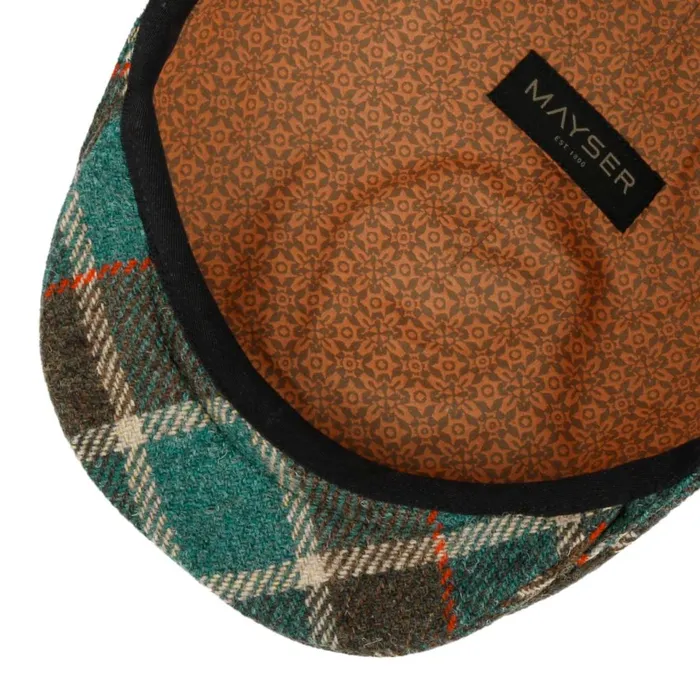 Men Flat Caps Mayser Sidney Big Color Check Flat Cap Blue Men Flat Caps Mayser Sidney Big Color Check Flat Cap Blue