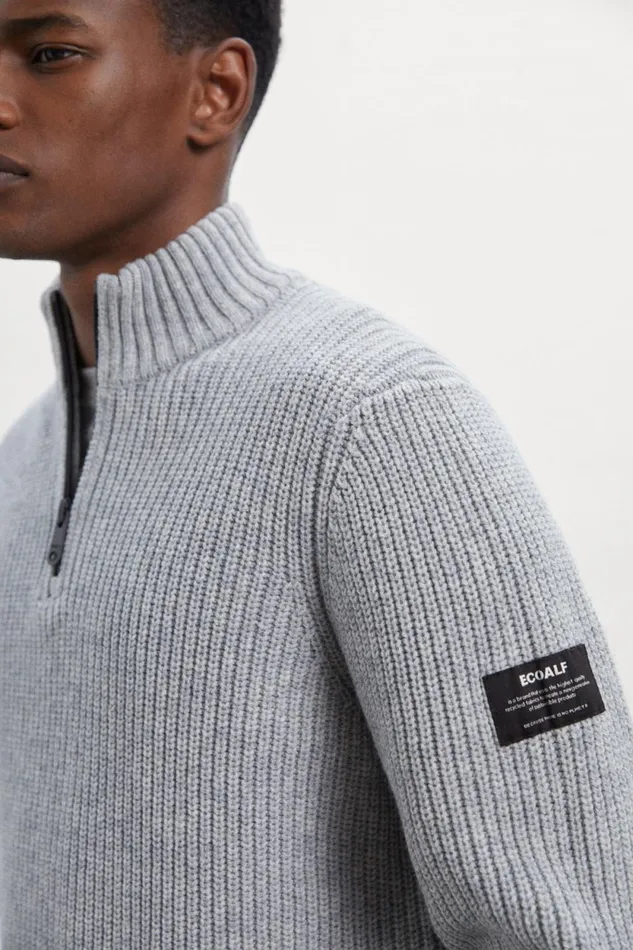 Men Grey Merto Knitted Jumper Ecoalf Knitwear