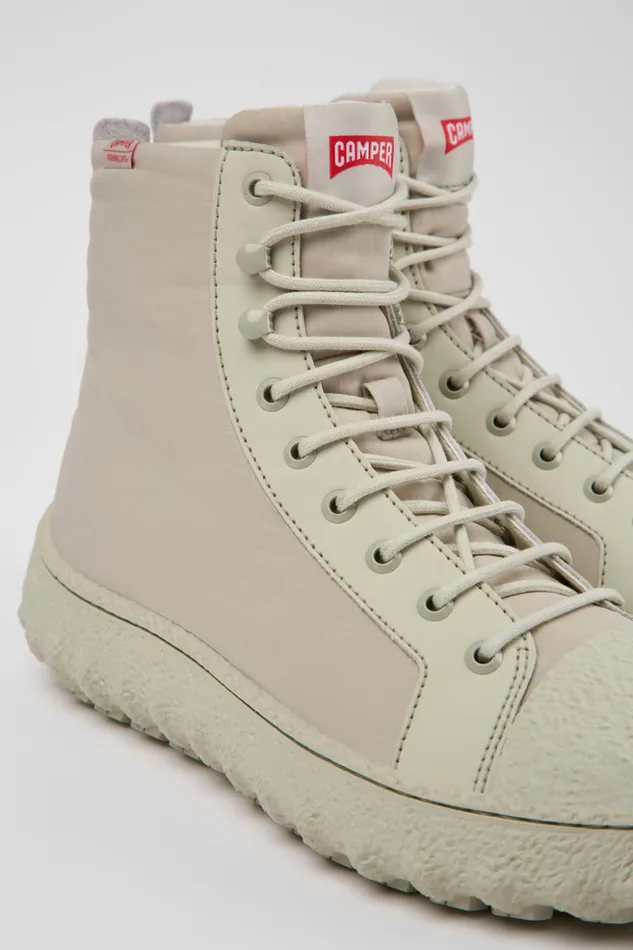 Men Ground PrimaLoft MICHELIN Light Gray Textile And Leather Ankle Boots Camper Ankle Boots