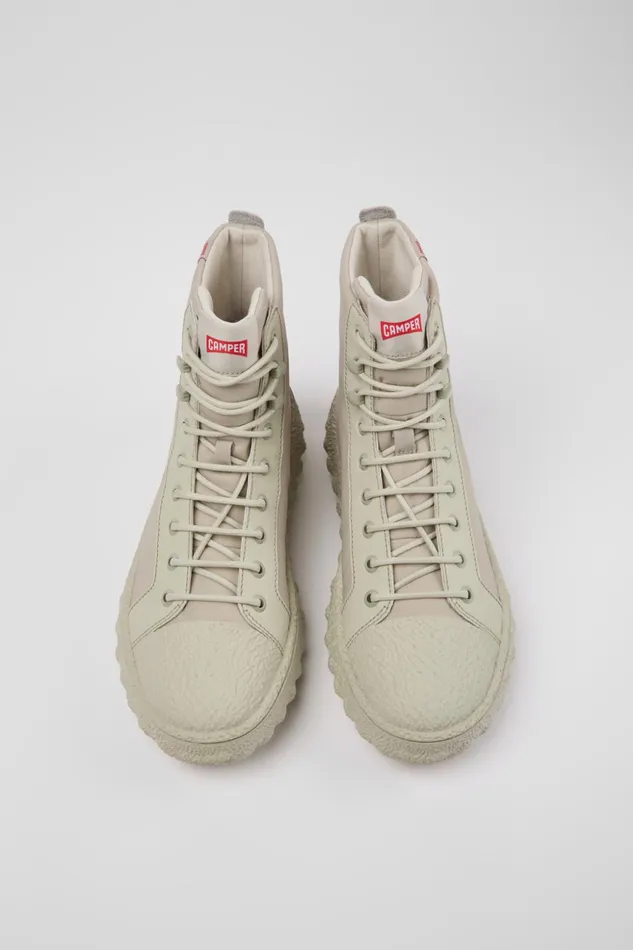 Men Ground PrimaLoft MICHELIN Light Gray Textile And Leather Ankle Boots Camper Ankle Boots Men Ground PrimaLoft MICHELIN Light Gray Textile And Leather Ankle Boots Camper Ankle Boots