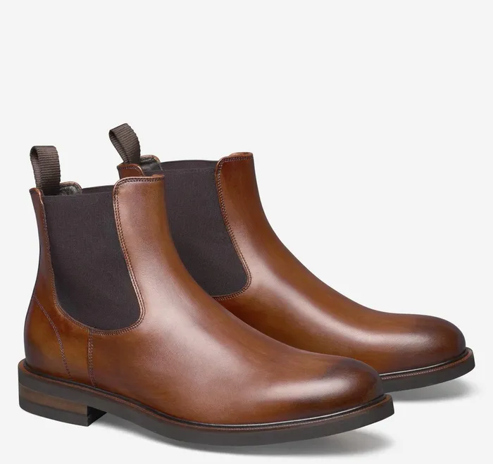 Men Hartley Chelsea Boot Brown Italian Calfskin JohnstonandMurphy Boots