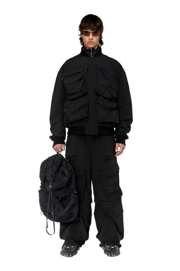 Men JStainShort Black Diesel Outerwear And Jackets