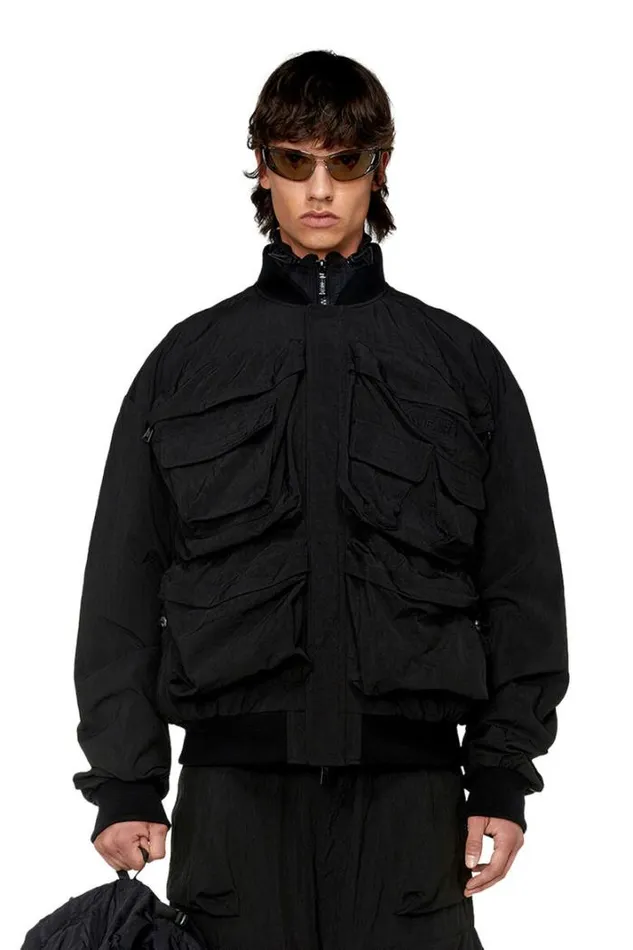 Men JStainShort Black Diesel Outerwear And Jackets Men JStainShort Black Diesel Outerwear And Jackets