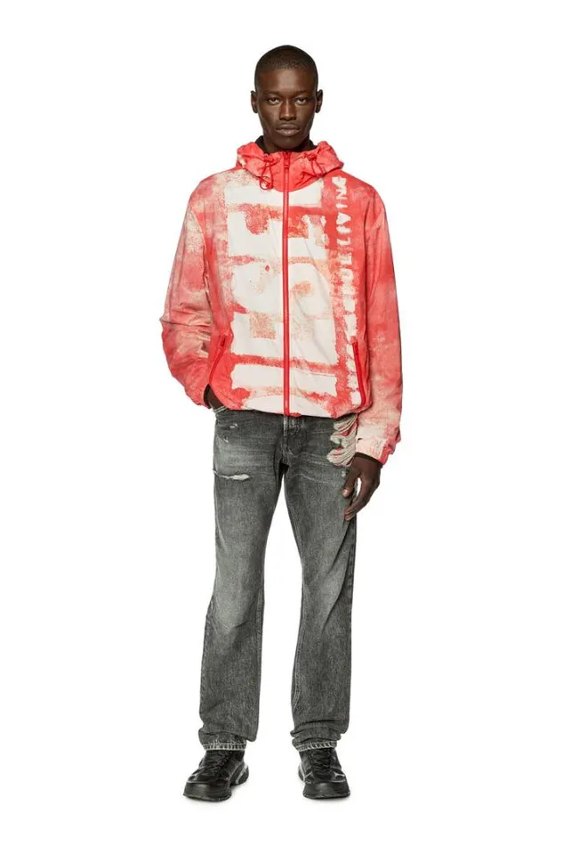 Men JWarrettLogoLogo Redwhite Diesel Outerwear And Jackets