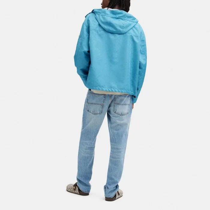 Men Jackets and Outerwear Coach Signature Windbreaker Light Blue