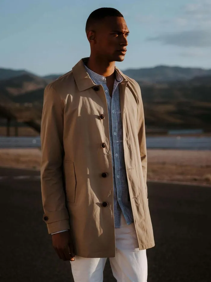 Men Jackets Petrol Industries Trench Coat Wild Dessert