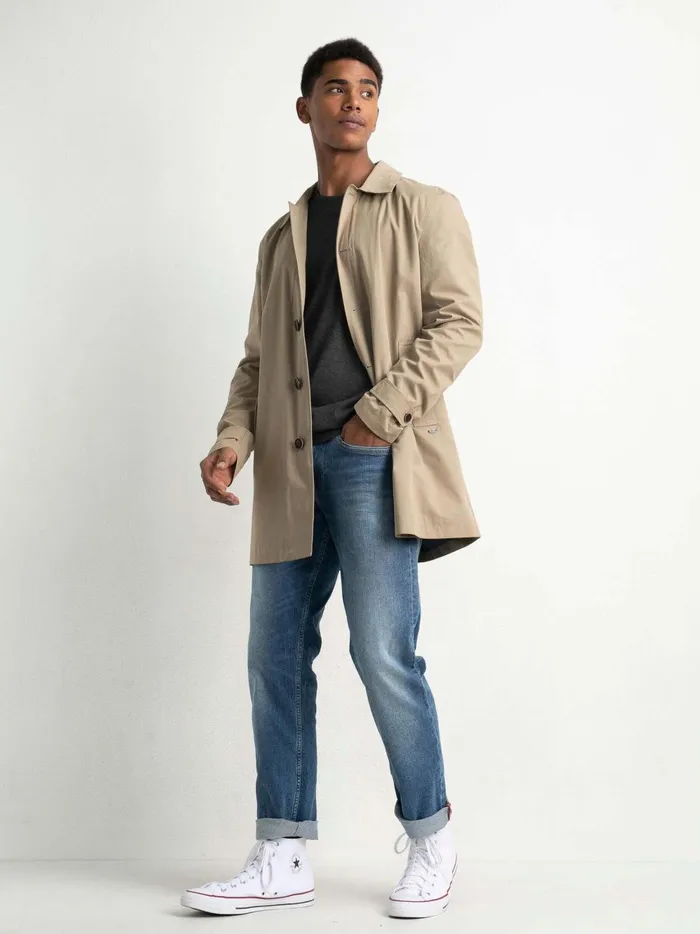 Men Jackets Petrol Industries Trench Coat Wild Dessert